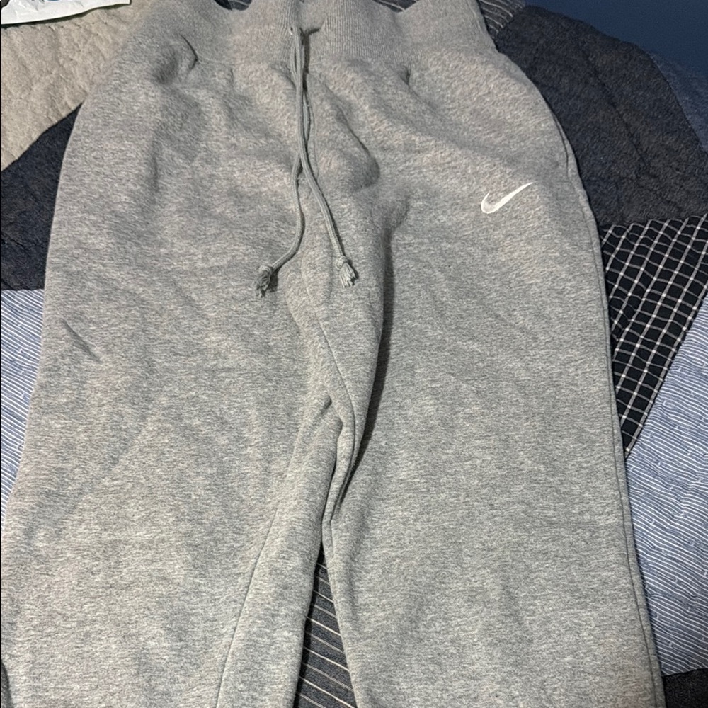 Nike Grey Sweat Joggers with White Swoosh